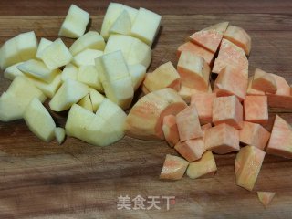 苹果红薯桂圆茶的做法步骤：2