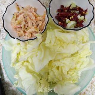 虾干炒包菜的做法步骤：4