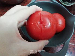 番茄鸡蛋剪刀面的做法步骤：4