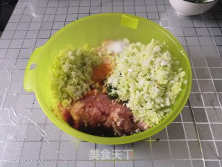 家庭版包菜猪肉馅馄饨的做法步骤：2