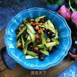 响油黄瓜拌木耳的做法步骤：8