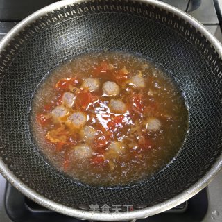 番茄丸子青菜汤的做法步骤：5