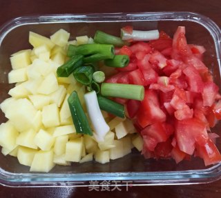 番茄土豆手擀汤面的做法步骤：5