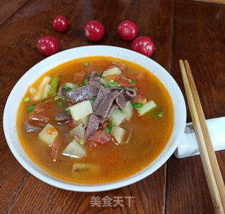 番茄土豆手擀汤面的做法步骤：15