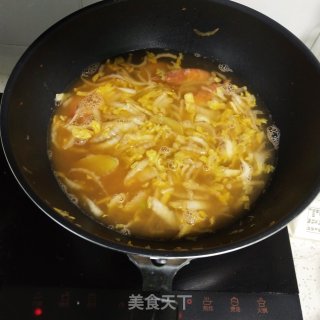 鲜虾娃娃菜面的做法步骤：3