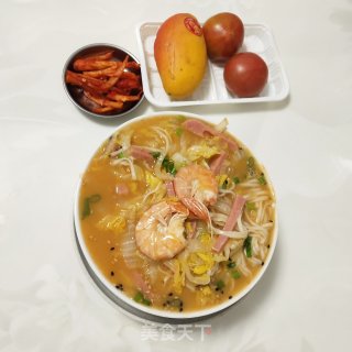 鲜虾娃娃菜面的做法步骤：6