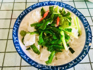 面藕拌韭菜的做法步骤：9