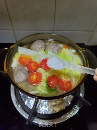 牛筋丸白菜汤的做法步骤：6