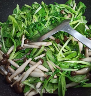 蟹味菇烧小青菜的做法步骤：3