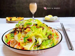 卷心菜炒粉丝的做法步骤：13