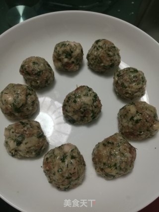 清蒸鱼腥草肉丸子的做法步骤：4