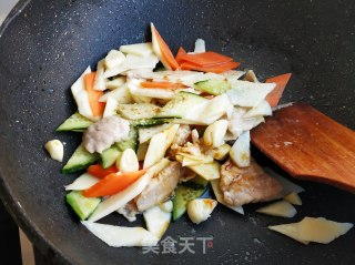 山药炒肉片的做法步骤：8