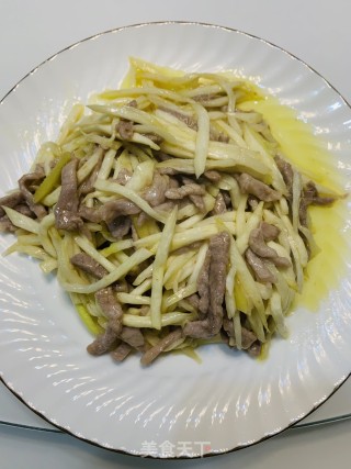 茭白肉丝的做法步骤：7