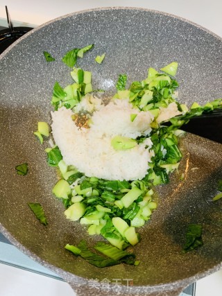 菜炒饭的做法步骤：3