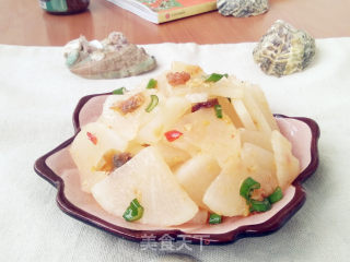 虾仁花蛤酱拌白萝卜的做法步骤：8