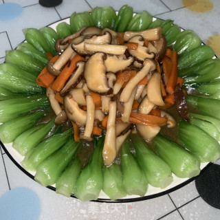 香菇扒油菜的做法步骤：9