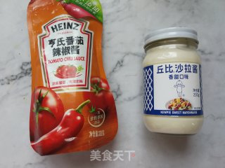 火腿肠芒果吐司披萨的做法步骤：4