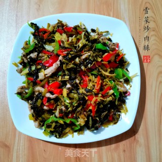 雪菜炒肉丝的做法步骤：7