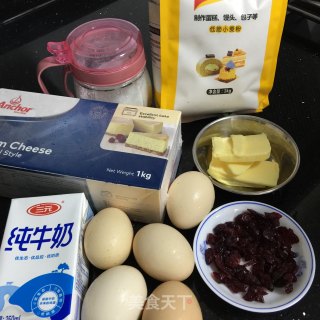 蔓越莓轻芝士蛋糕的做法步骤：1