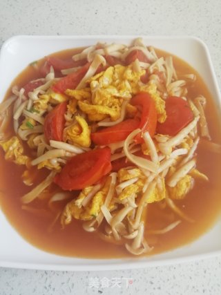 西红柿炒白玉菇的做法步骤：9