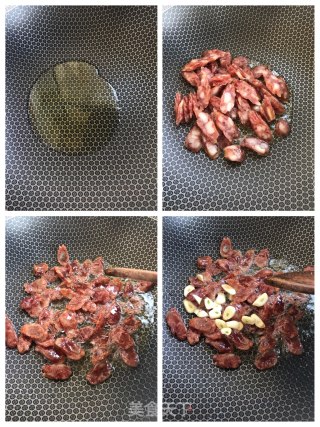 杭椒炒腊肠的做法步骤：3