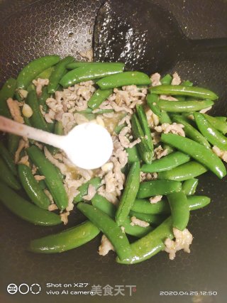 家常肉丝甜豆的做法步骤：5