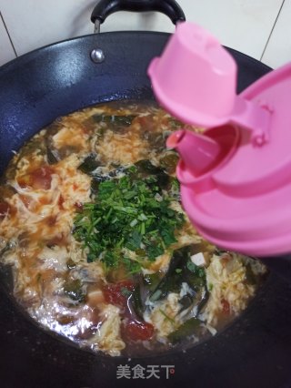 番茄豆腐蛋花汤的做法步骤：12