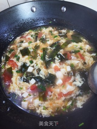 番茄豆腐蛋花汤的做法步骤：13