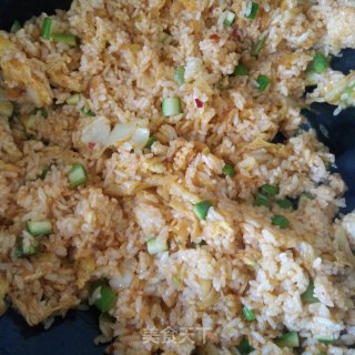 芦笋辣白菜炒饭的做法步骤：9