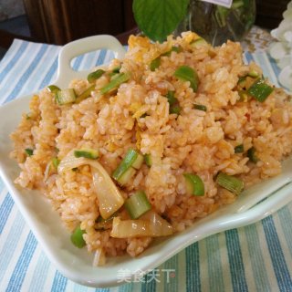 芦笋辣白菜炒饭的做法步骤：10