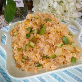 芦笋辣白菜炒饭的做法步骤：11