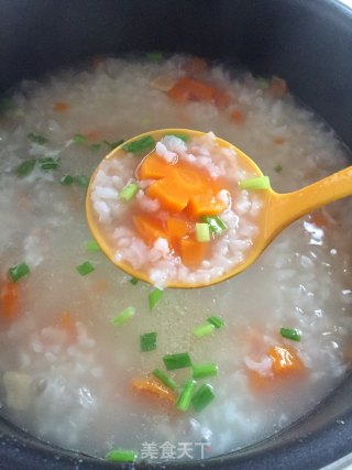 胡萝卜瑶柱龙骨粥的做法步骤：8