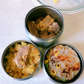 便当????小米蒸排骨+水晶萝卜丝饼的做法步骤：14