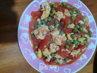 西红柿炒豌豆的做法步骤：8