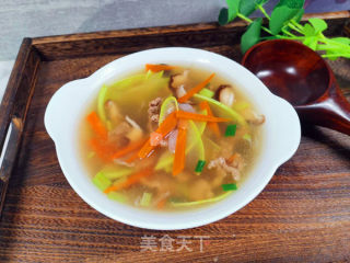 #春日应季美食#菌蔬牛肉羹的做法步骤：7