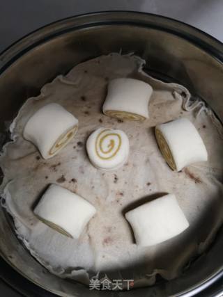 南瓜????面花卷的做法步骤：8