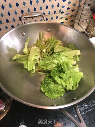 蚝油红椒生菜的做法步骤：4