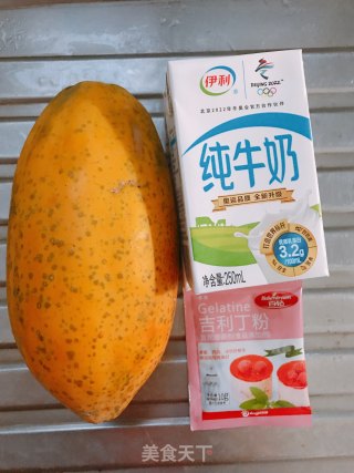 木瓜牛奶冻的做法步骤：1