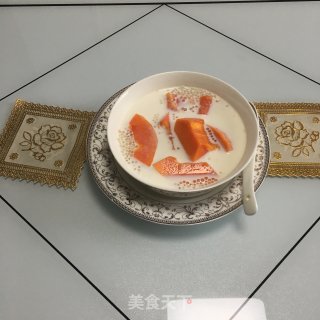 椰香牛奶木瓜饮的做法步骤：13