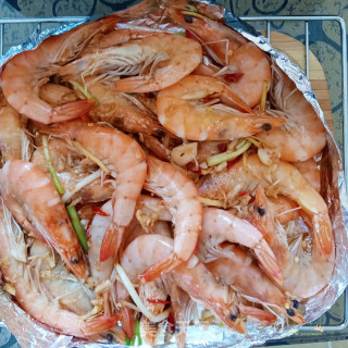 锡纸烤大虾 蒜香青虾 烤箱虾子 烤箱菜的做法步骤：13