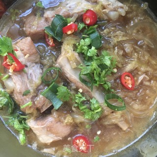 “酸辣美食”红油酸菜炖排骨的做法步骤：19