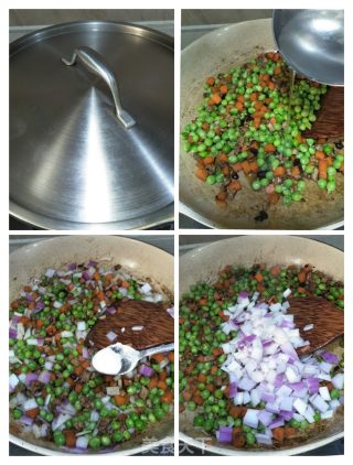 肉末胡萝卜炒豌豆的做法步骤：5