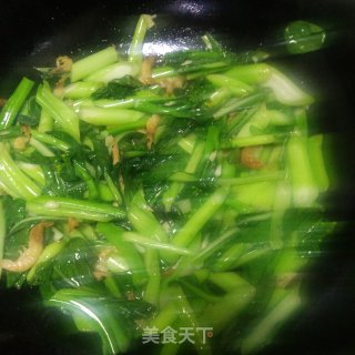 虾干炒菜心的做法步骤：7