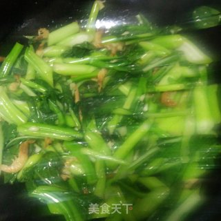 虾干炒菜心的做法步骤：8