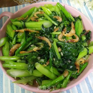 虾干炒菜心的做法步骤：9