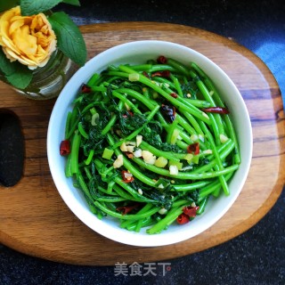 爆炒茼蒿的做法步骤：8