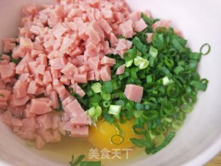 葱香火腿煎蛋的做法步骤：7