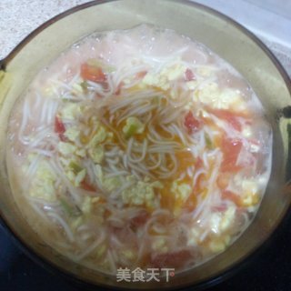 番茄鸡蛋热汤面的做法步骤：6