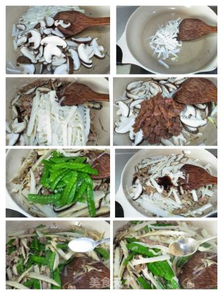 里脊荷兰豆炒春笋的做法步骤：5