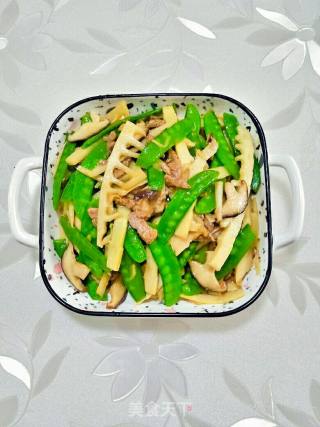 里脊荷兰豆炒春笋的做法步骤：6